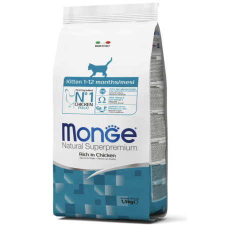 Сухий корм Monge Cat Kitten для кошенят з куркою та рисом 1,5кг Monge Сухий корм Monge Cat Kitten для кошенят з куркою та рисом 1,5кг Monge