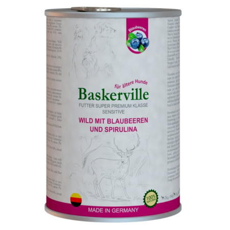 Вологий корм Baskerville Sensitive Wild Mit Blaubeeren und Spirulinaдля собак оленина з чорницею та спіруліною 400 г Baskerville Вологий корм Baskerville Sensitive Wild Mit Blaubeeren und Spirulinaдля собак оленина з чорницею та спіруліною 400 г Baskerville