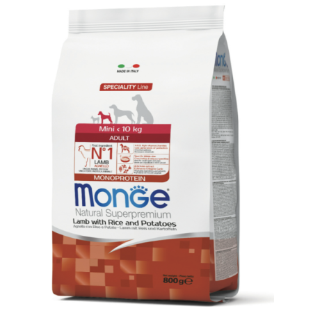 Сухий корм Monge Mini Adult для собак міні порід з ягням 800г Monge Сухий корм Monge Mini Adult для собак міні порід з ягням 800г Monge