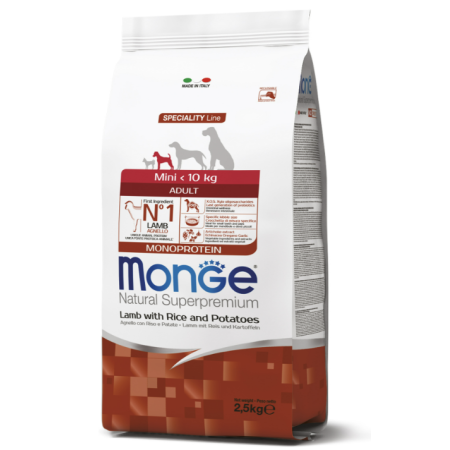 Сухий корм Monge Mini Adult для собак міні порід з ягням 2,5кг Monge Сухий корм Monge Mini Adult для собак міні порід з ягням 2,5кг Monge