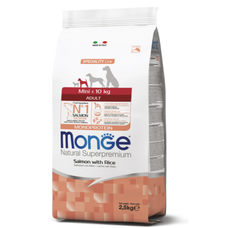 Сухий корм Monge Mini Adult для собак міні порід з лососем 2,5кг Monge Сухий корм Monge Mini Adult для собак міні порід з лососем 2,5кг Monge