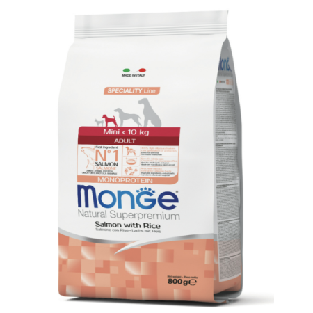 Сухий корм Monge Mini Adult для собак міні порід з лососем 800г Monge Сухий корм Monge Mini Adult для собак міні порід з лососем 800г Monge