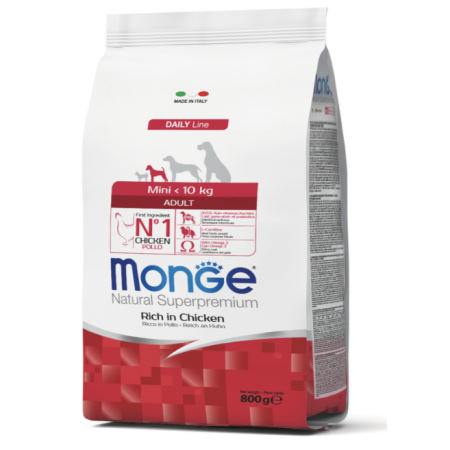 Сухий корм Monge Mini Adult для собак міні порід з куркою 800г Monge Сухий корм Monge Mini Adult для собак міні порід з куркою 800г Monge