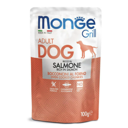 Вологий корм Monge Dog Grill для собак з лососем 100г Monge Вологий корм Monge Dog Grill для собак з лососем 100г Monge