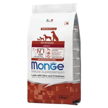 Сухий корм Monge Adult All Breeds Adult All Breeds Lamb, Rice & Potatoes 2.5кг з ягням, рисом та картоплею Monge Сухий корм Monge Adult All Breeds Adult All Breeds Lamb, Rice & Potatoes 2.5кг з ягням, рисом та картоплею Monge